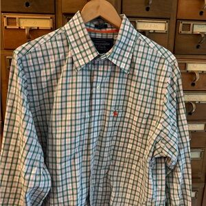 Abercrombie & Fitch Green Pink Orange Plaid Casual Button Down Shirt Men’s XL